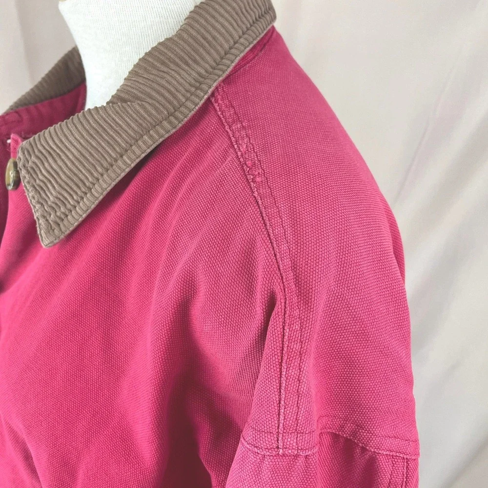 Vintage 90s Chore Barn Jacket (L)‎ Red Cotton Gorpcore Cabin Normcore Distressed